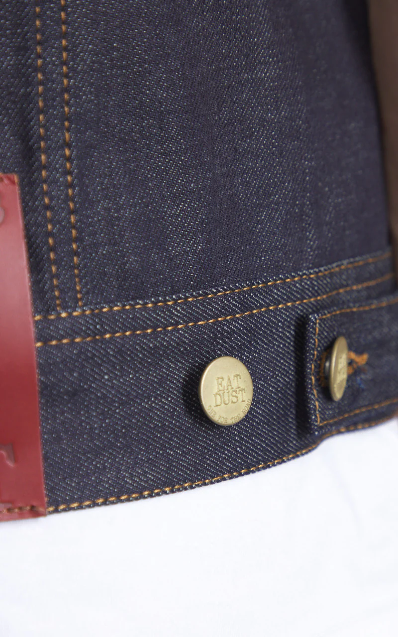 Eat Dust Fit 736 Biker Denim Vest Indigo Blue 13.75oz - Image 7