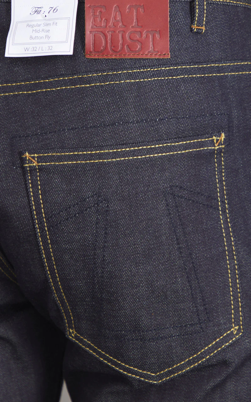Eat Dust Fit 76 Regular Straight Selvedge Denim Indigo Blue 13oz - Image 6