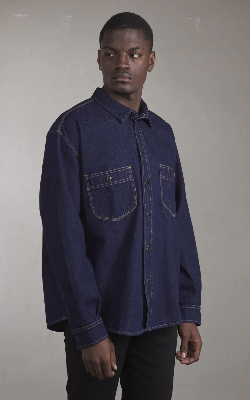 Eat Dust Eat Dust Mechanic Shirt Delhi Denim Stone Wash Blue - Image 2