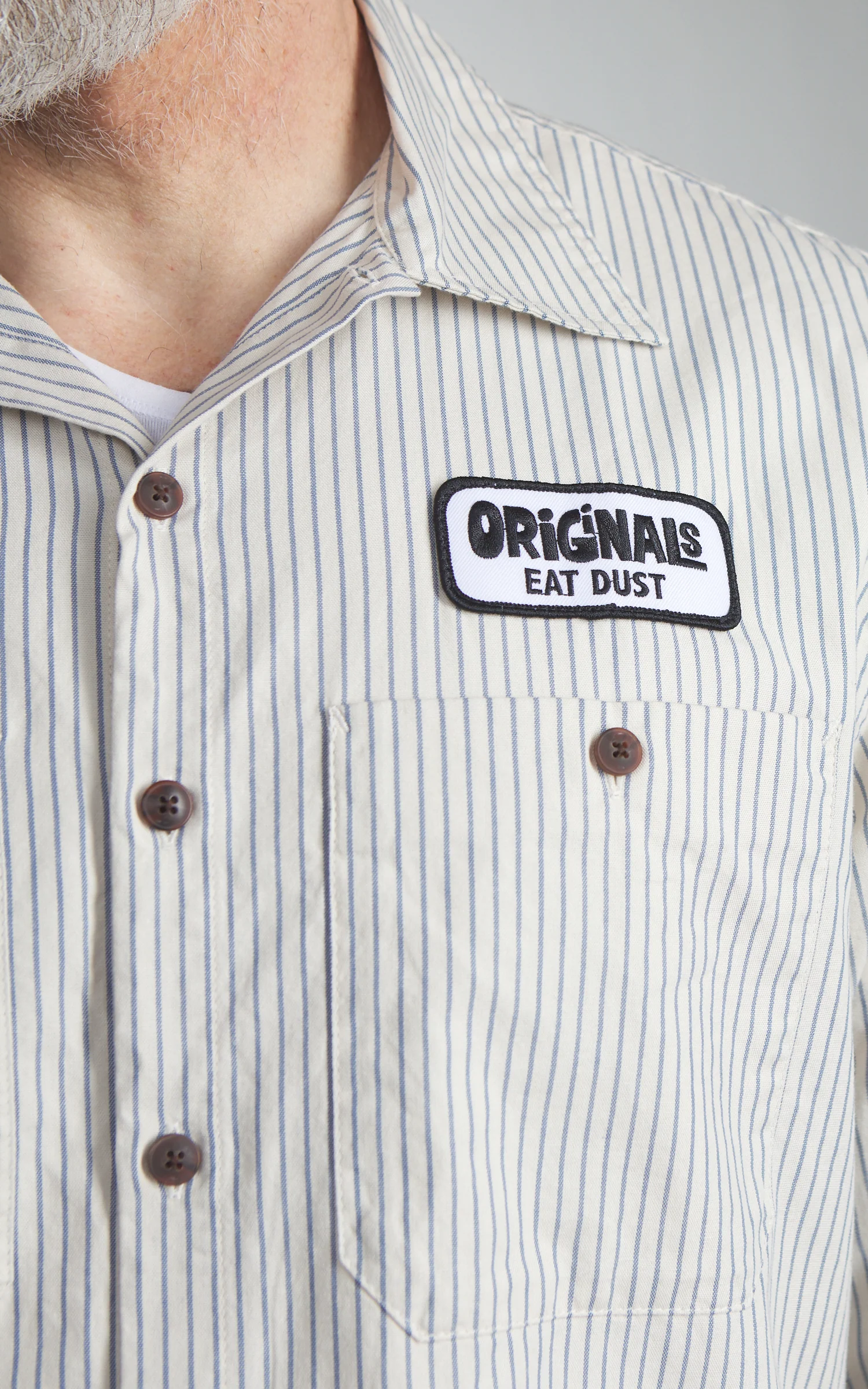 Eat Dust Pit Crew Shirt Rimini Stripes Wheat/Blue - Image 4