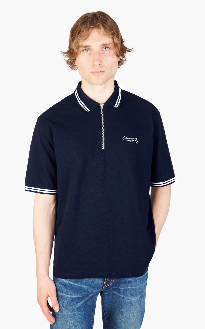 Edwin Affect Polo Pique Shirt Maritime Blue - Image 2