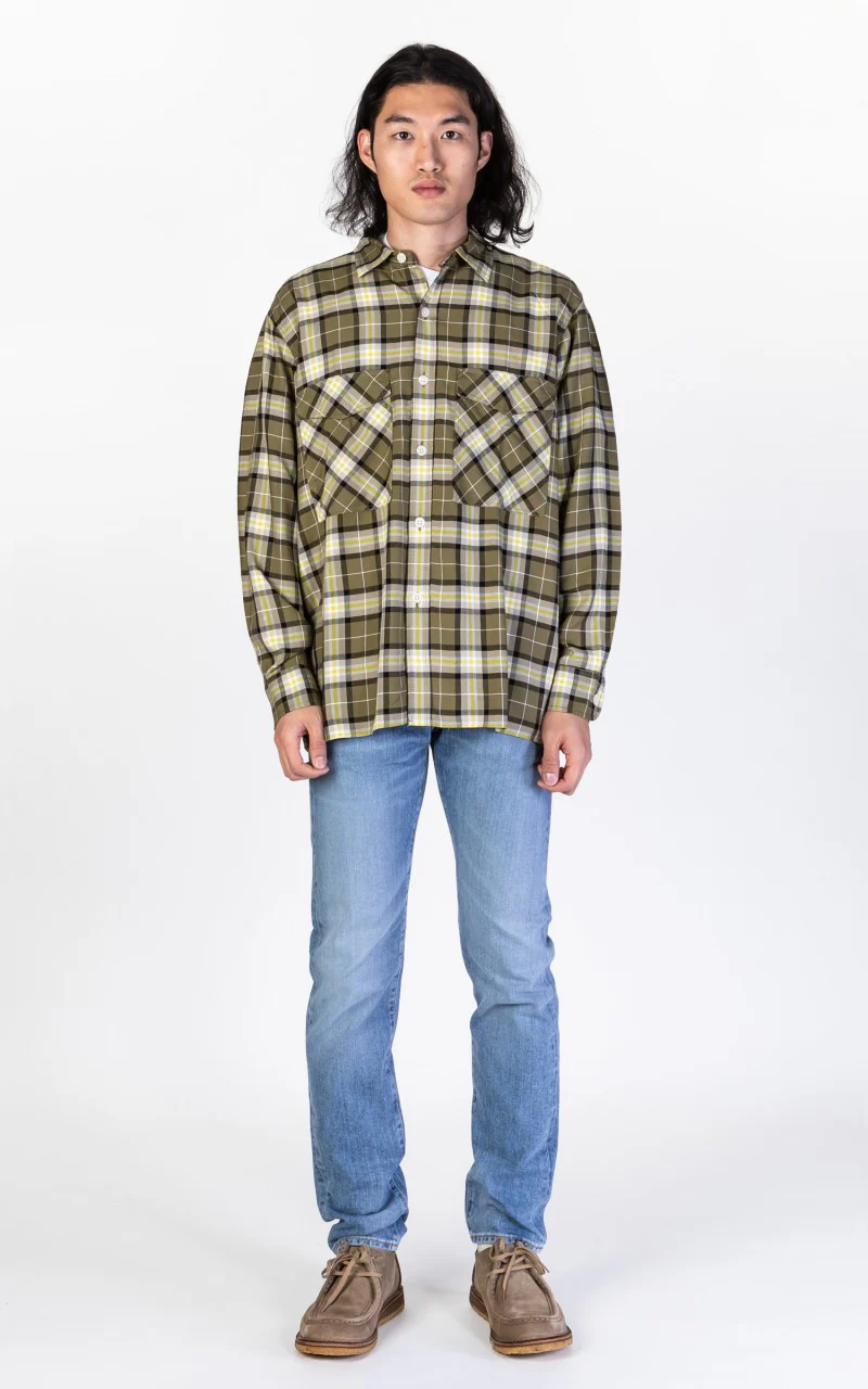 Edwin Big Shirt Viscose Twill Martini Olive - Image 2