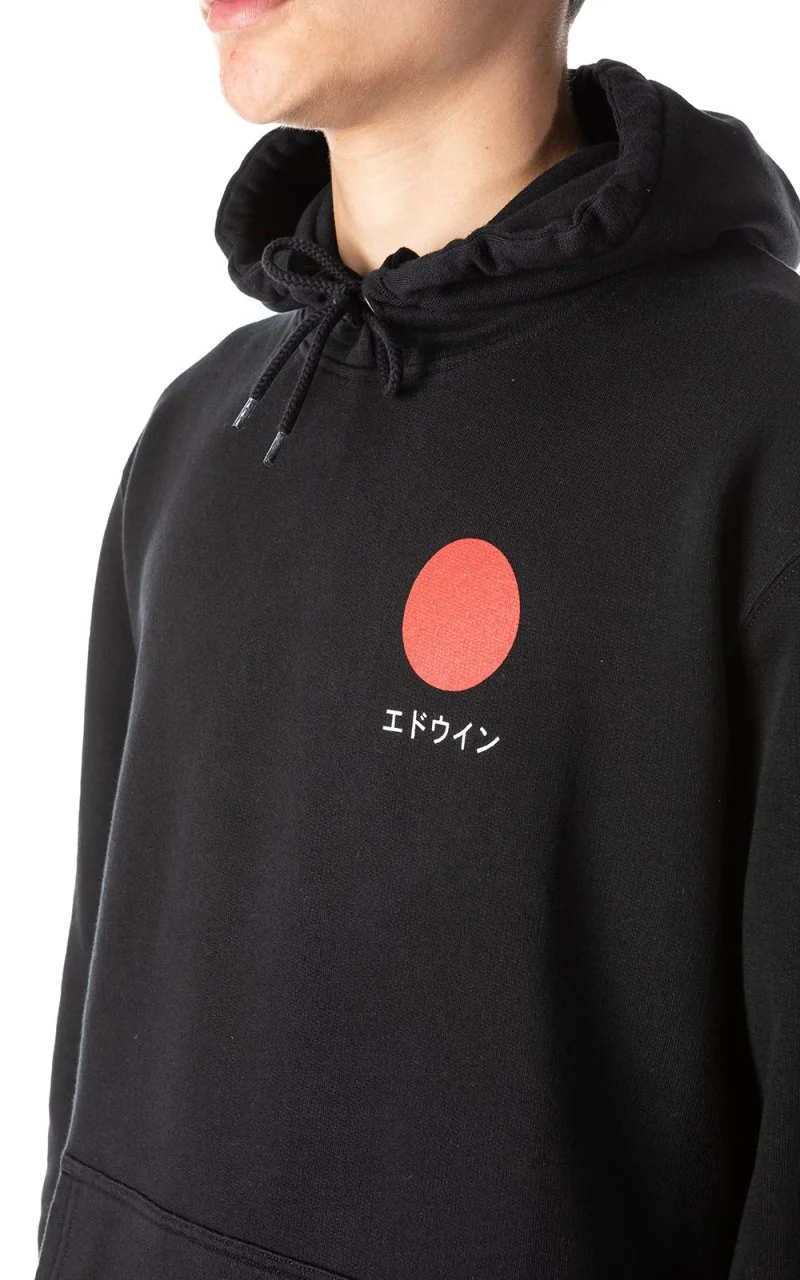 Edwin Japanese Sun Hoodie Sweat Heavy Black - Image 3
