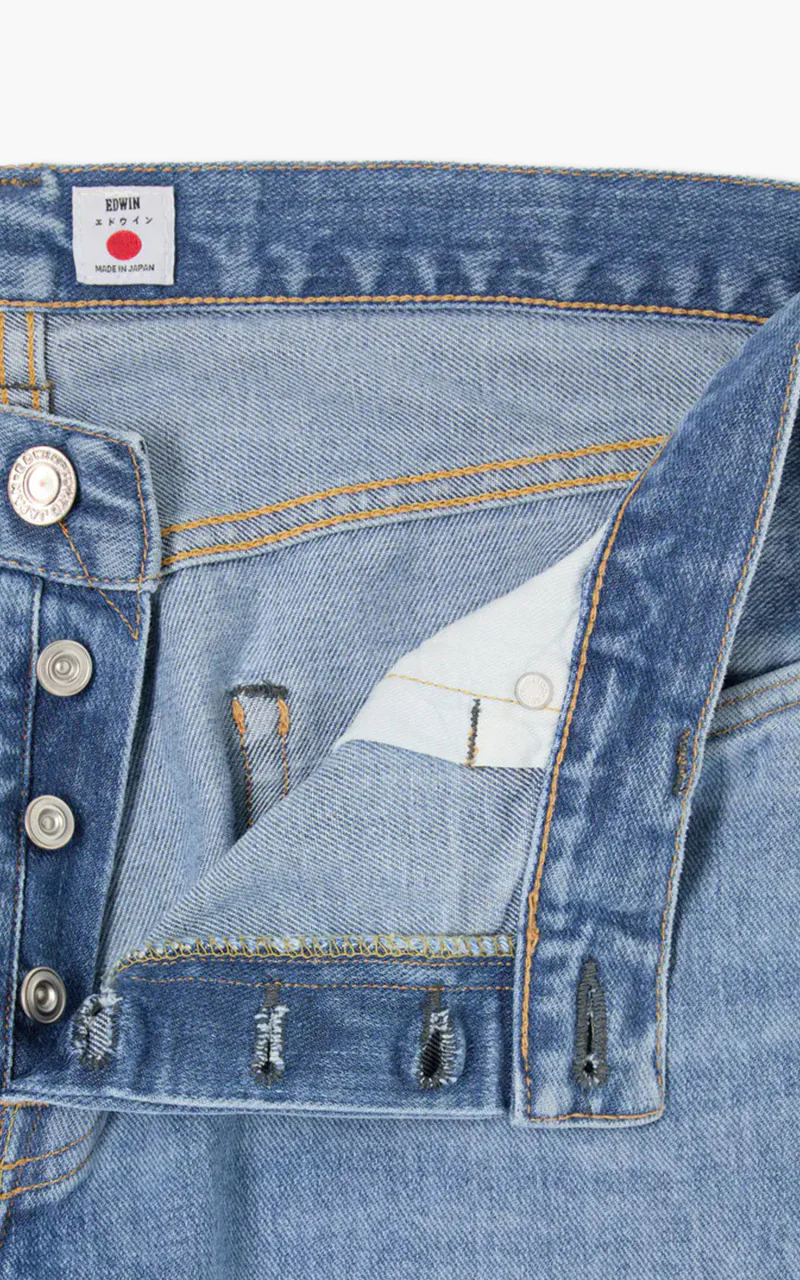 Edwin Regular Tapered "Made in Japan" 12.6oz Yoshiko Left Hand Denim Blue Light Used - Image 7