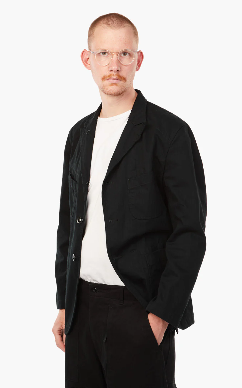 Engineered Garments Bedford Jacket Cotton Herringbone Twill Black - Image 4