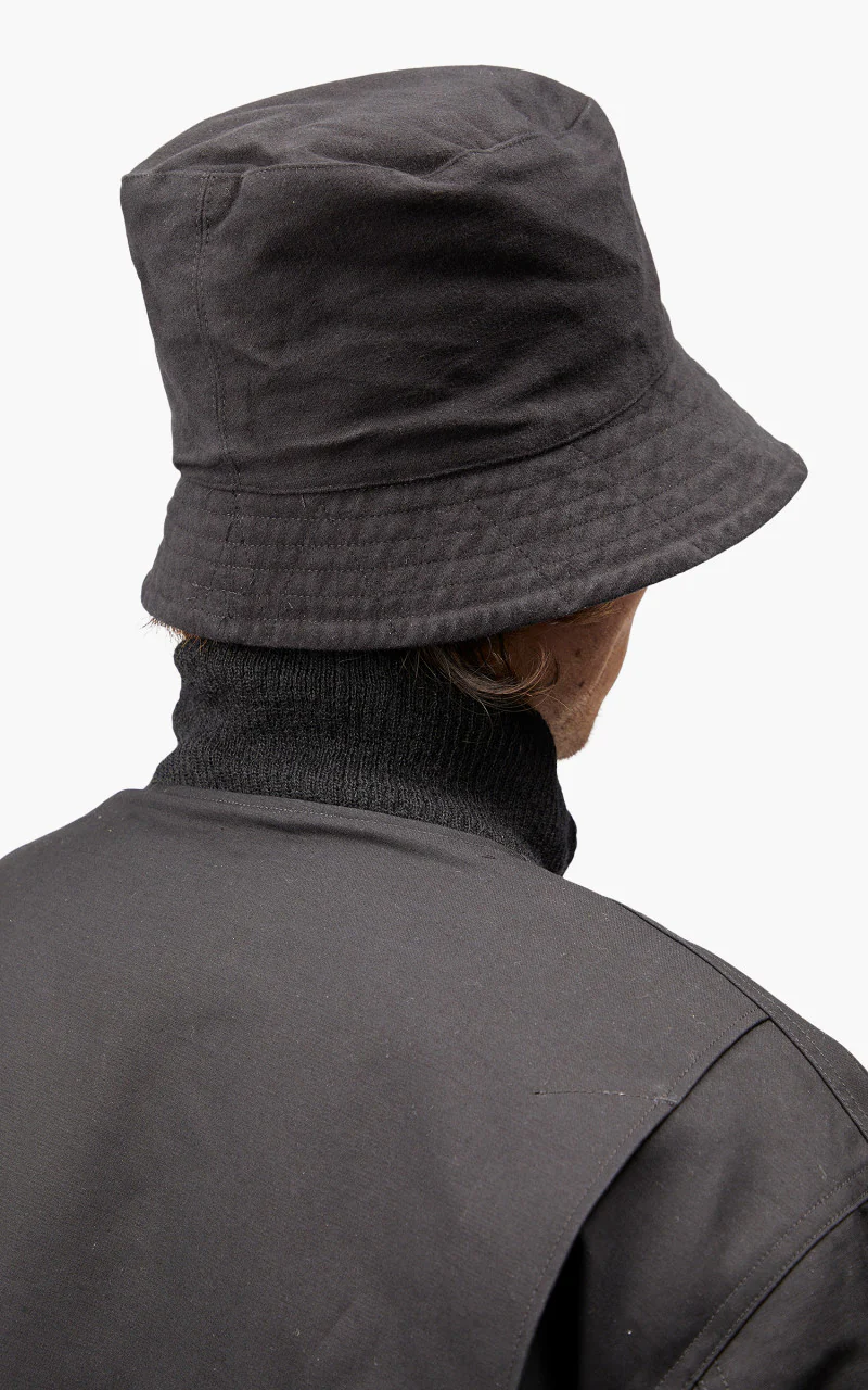 Engineered Garments Bucket Hat Cotton Moleskin Black - Image 3
