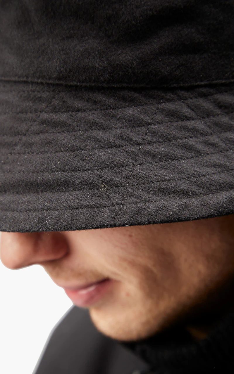 Engineered Garments Bucket Hat Cotton Moleskin Black - Image 4