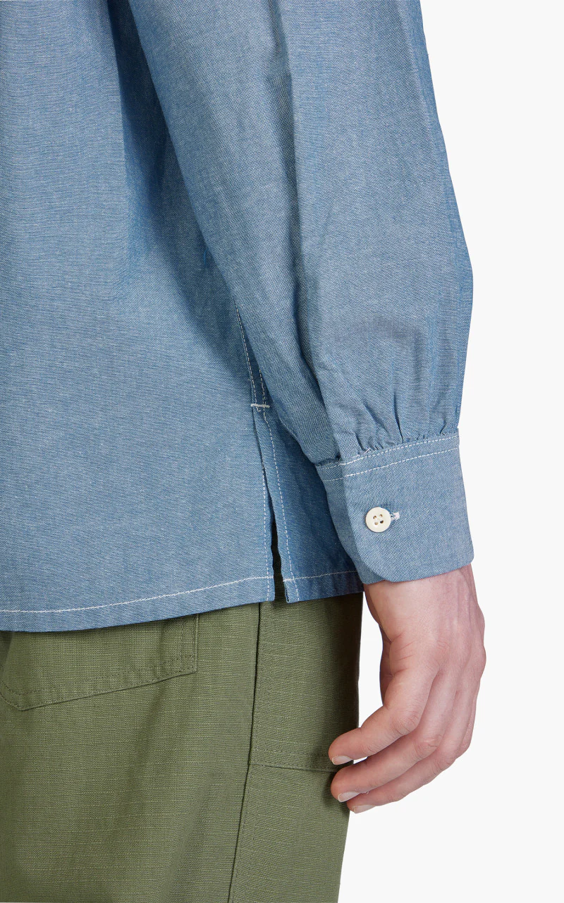 Engineered Garments Classic Shirt Cotton Chambray Light Blue - Image 6