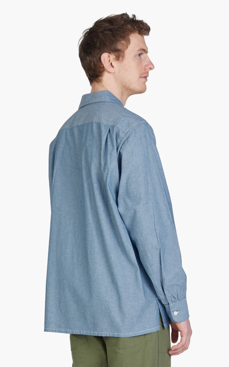 Engineered Garments Classic Shirt Cotton Chambray Light Blue - Image 7
