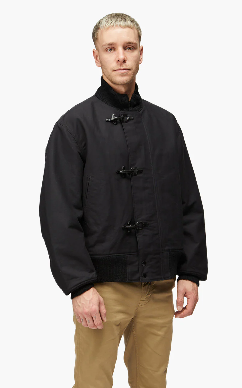 Engineered Garments Deck Jacket Cotton Double Cloth Black - Image 6