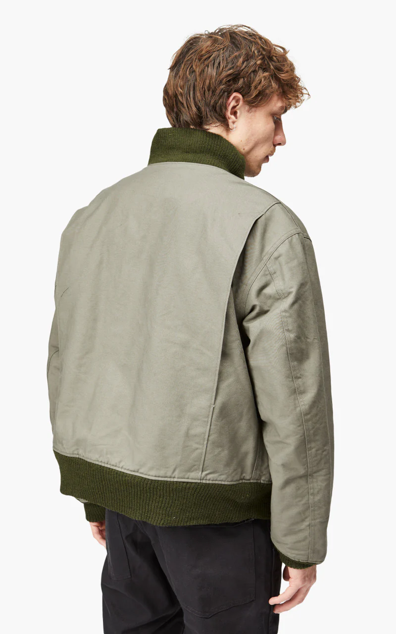 Engineered Garments Deck Jacket Cotton Double Cloth Olive - Image 3