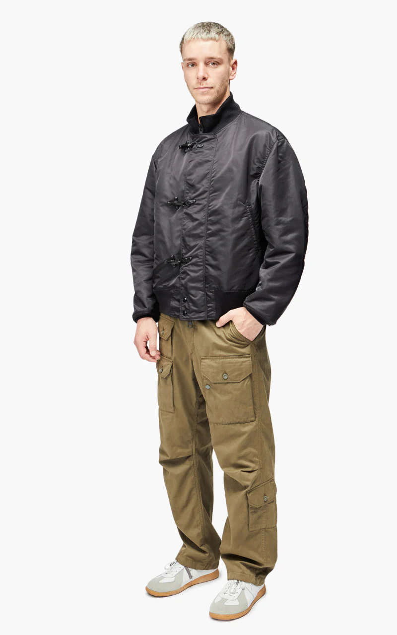 Engineered Garments Deck Jacket Flight Satin Nylon Black - Image 2