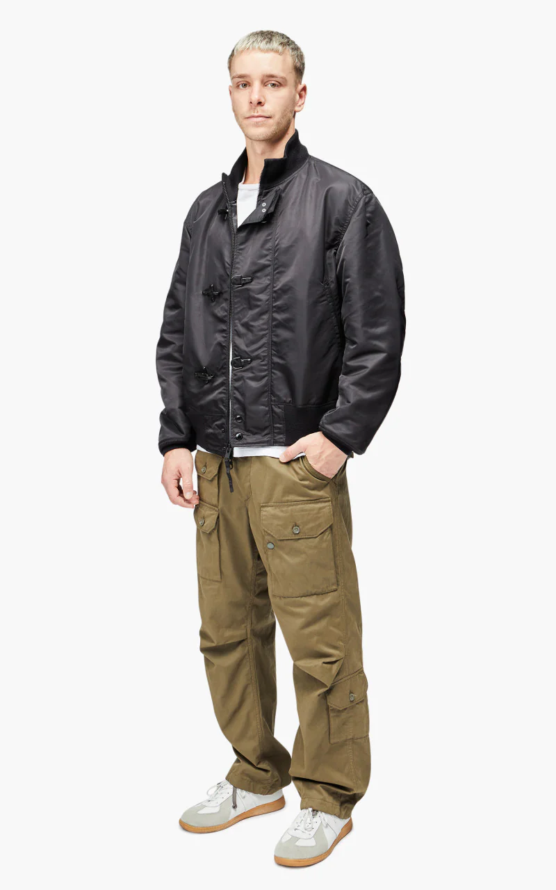 Engineered Garments Deck Jacket Flight Satin Nylon Black - Image 4