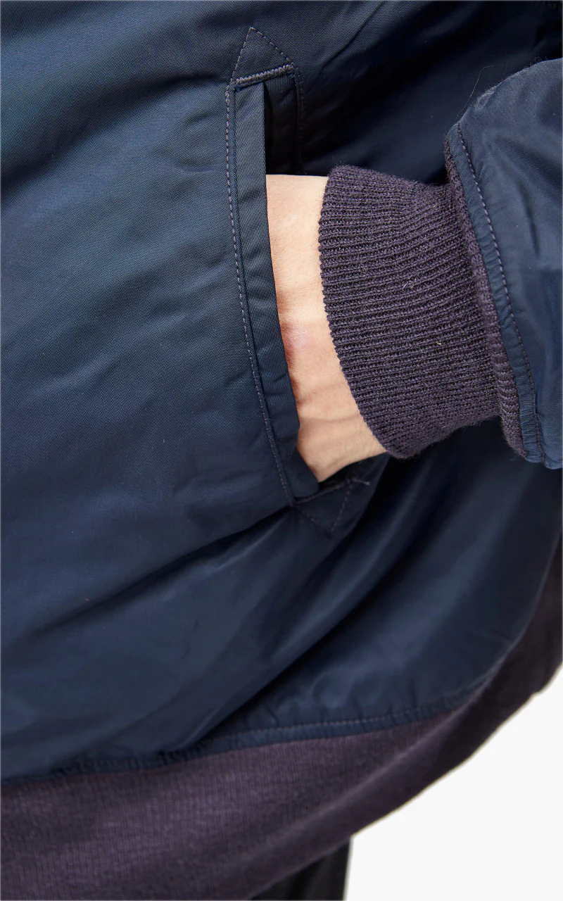 Engineered Garments Deck Jacket Flight Satin Nylon Navy - Image 8