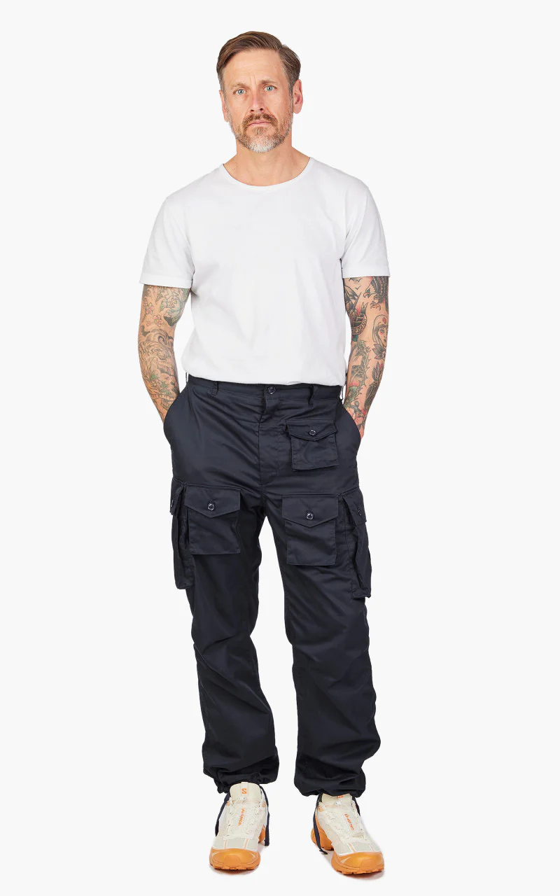 Engineered Garments FA Pant Feather PC Twill Dark Navy - Image 2