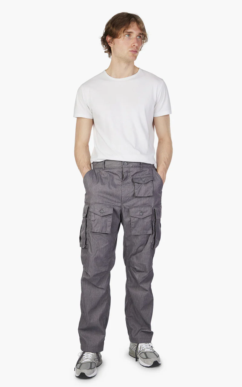 Engineered Garments FA Pant Feather PC Twill Grey - Image 3