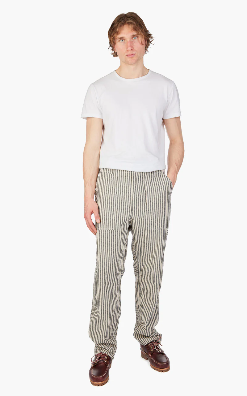Engineered Garments Fatigue Pant LC Stripe Natural/Black - Image 2