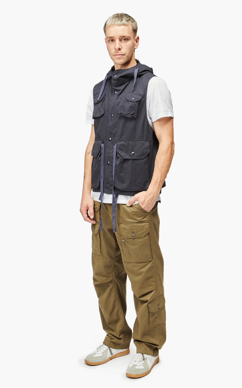 Engineered Garments Field Vest PC Coated Cloth Dark Navy - Image 2