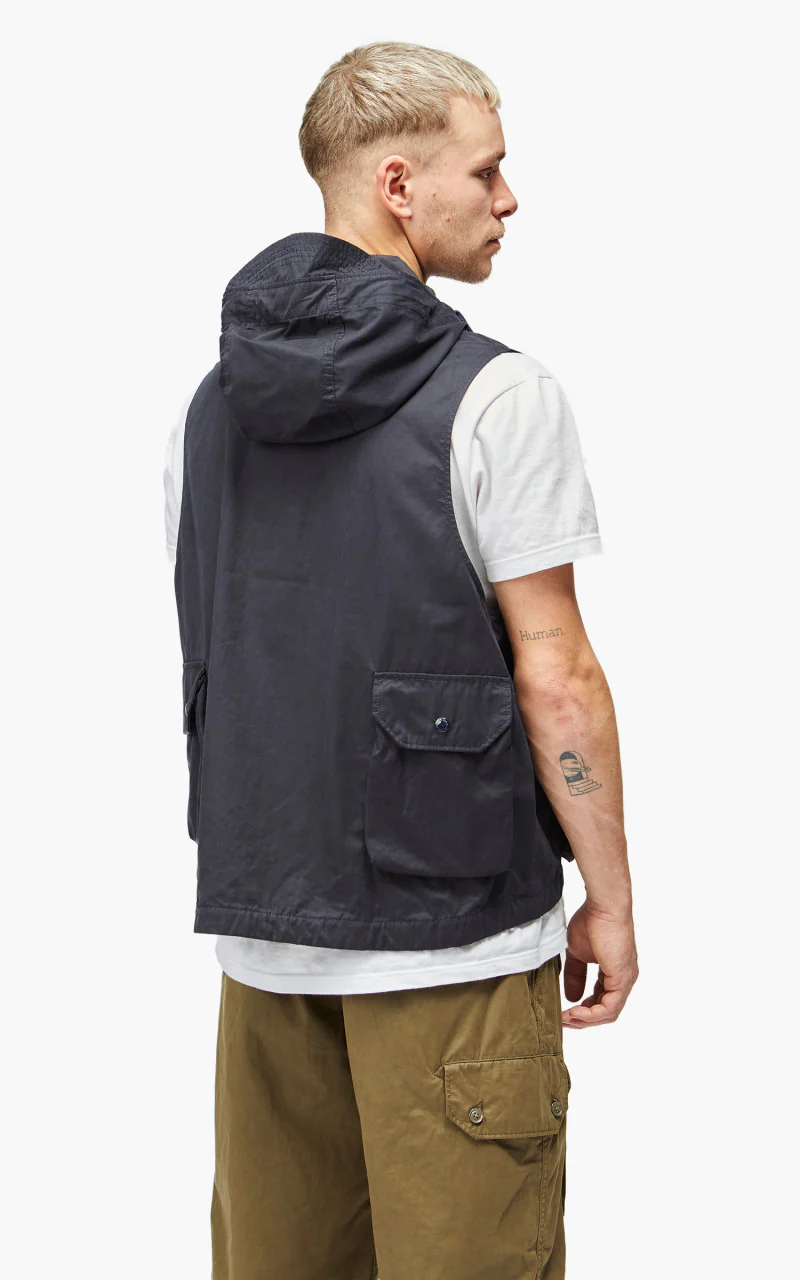 Engineered Garments Field Vest PC Coated Cloth Dark Navy - Image 5