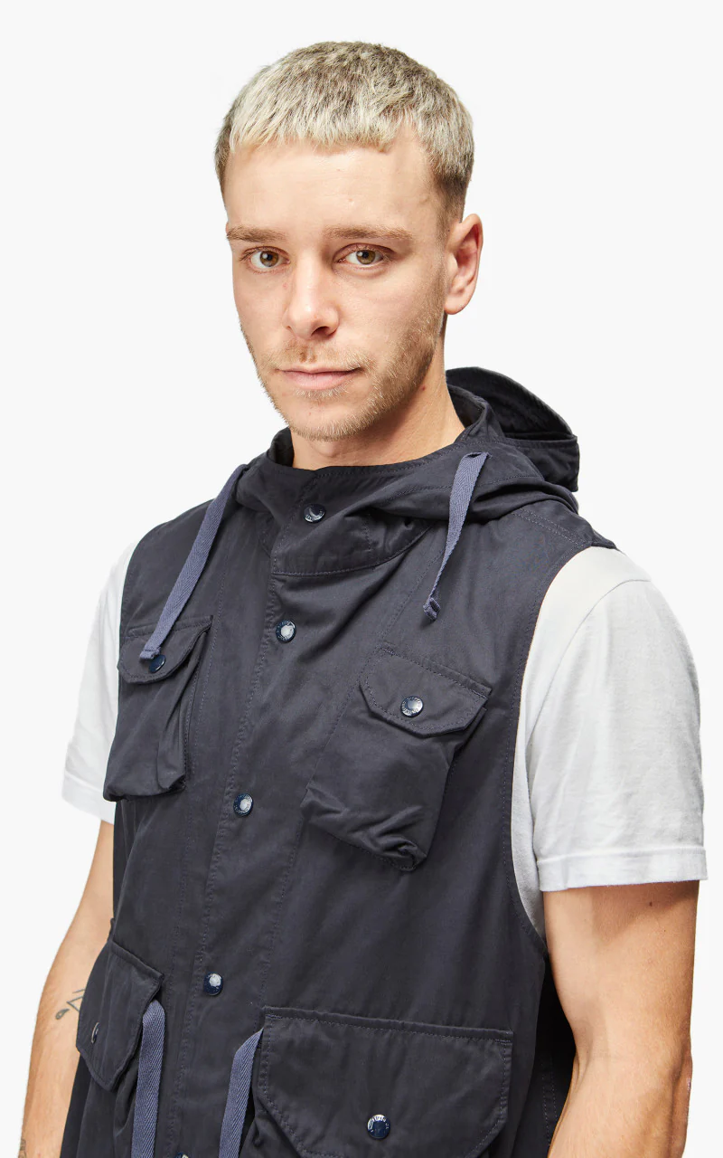Engineered Garments Field Vest PC Coated Cloth Dark Navy - Image 6