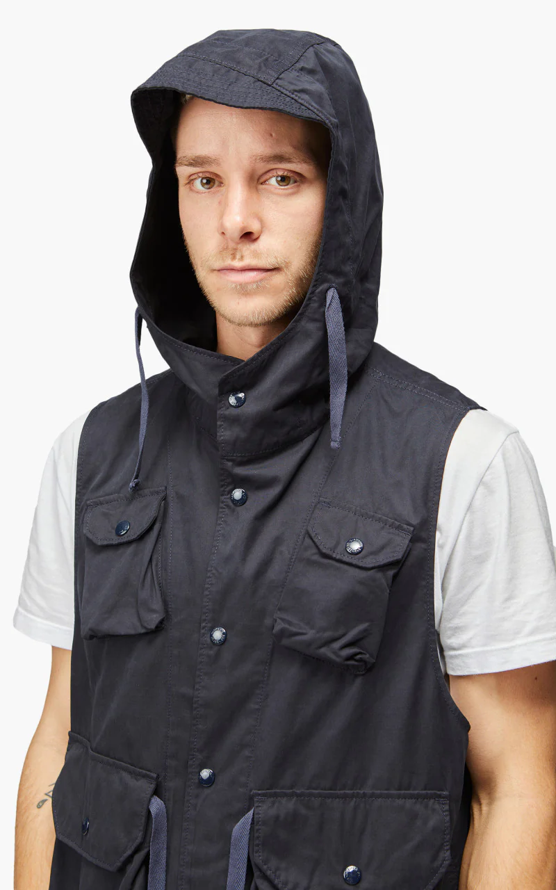 Engineered Garments Field Vest PC Coated Cloth Dark Navy - Image 7