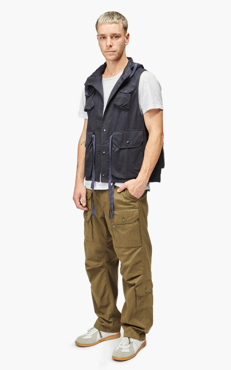 Engineered Garments Field Vest PC Coated Cloth Dark Navy - Image 8