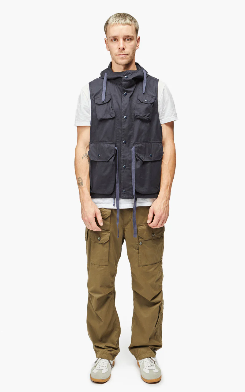 Engineered Garments Field Vest PC Coated Cloth Dark Navy - Image 9