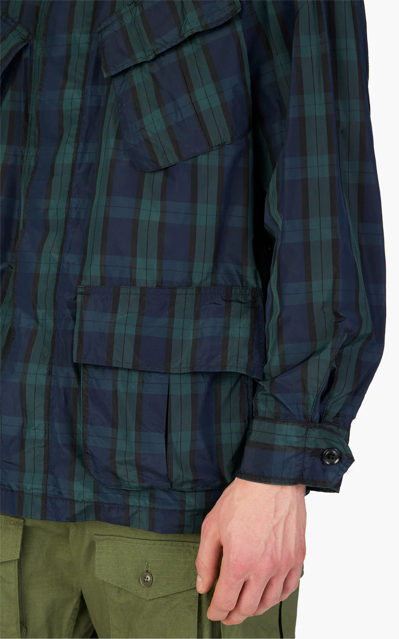 Engineered Garments Jungle Fatigue Jacket Crushed Taffeta Blackwatch - Image 6