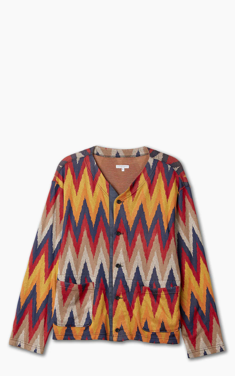 Engineered Garments Knit Cardigan Ikat Red/Navy
