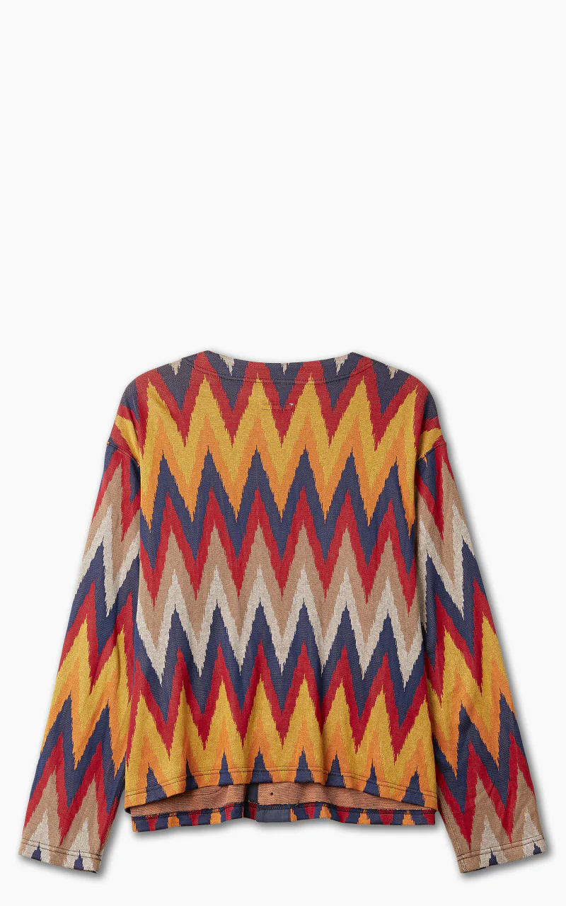 Engineered Garments Knit Cardigan Ikat Red/Navy - Image 3
