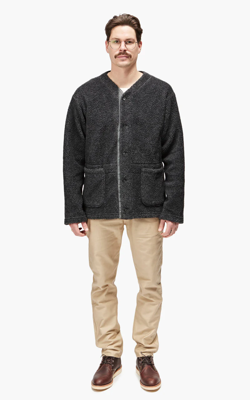 Engineered Garments Knit Cardigan Wool Poly Shaggy Knit Charcoal - Image 2