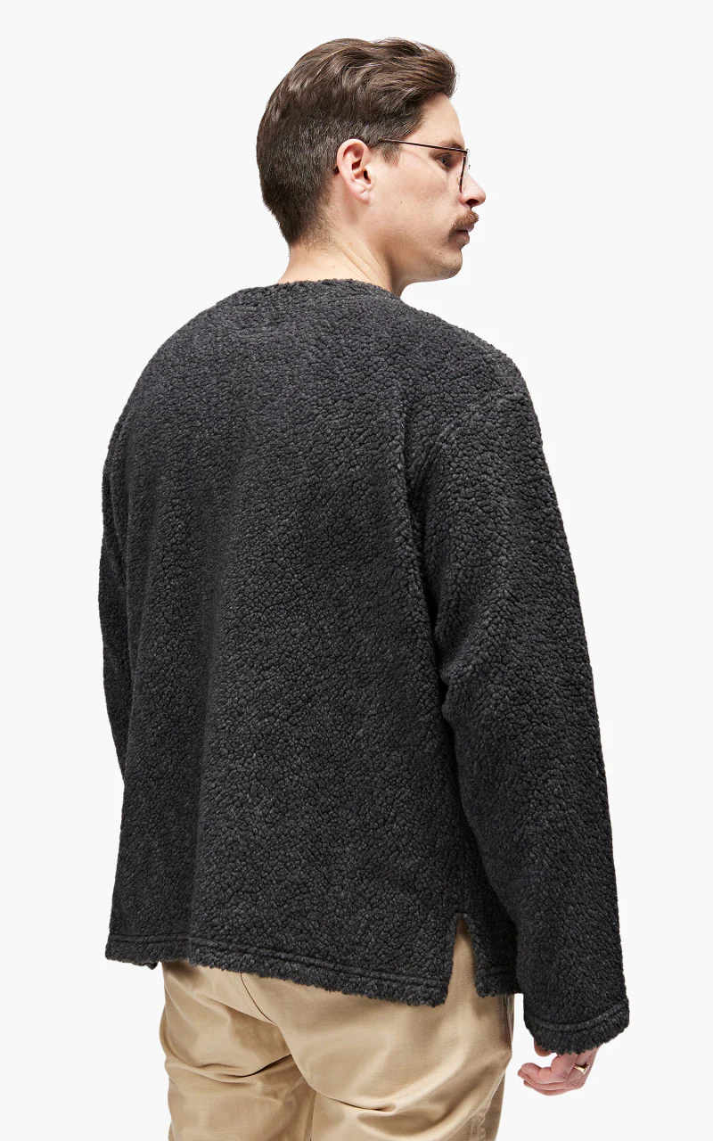 Engineered Garments Knit Cardigan Wool Poly Shaggy Knit Charcoal - Image 6