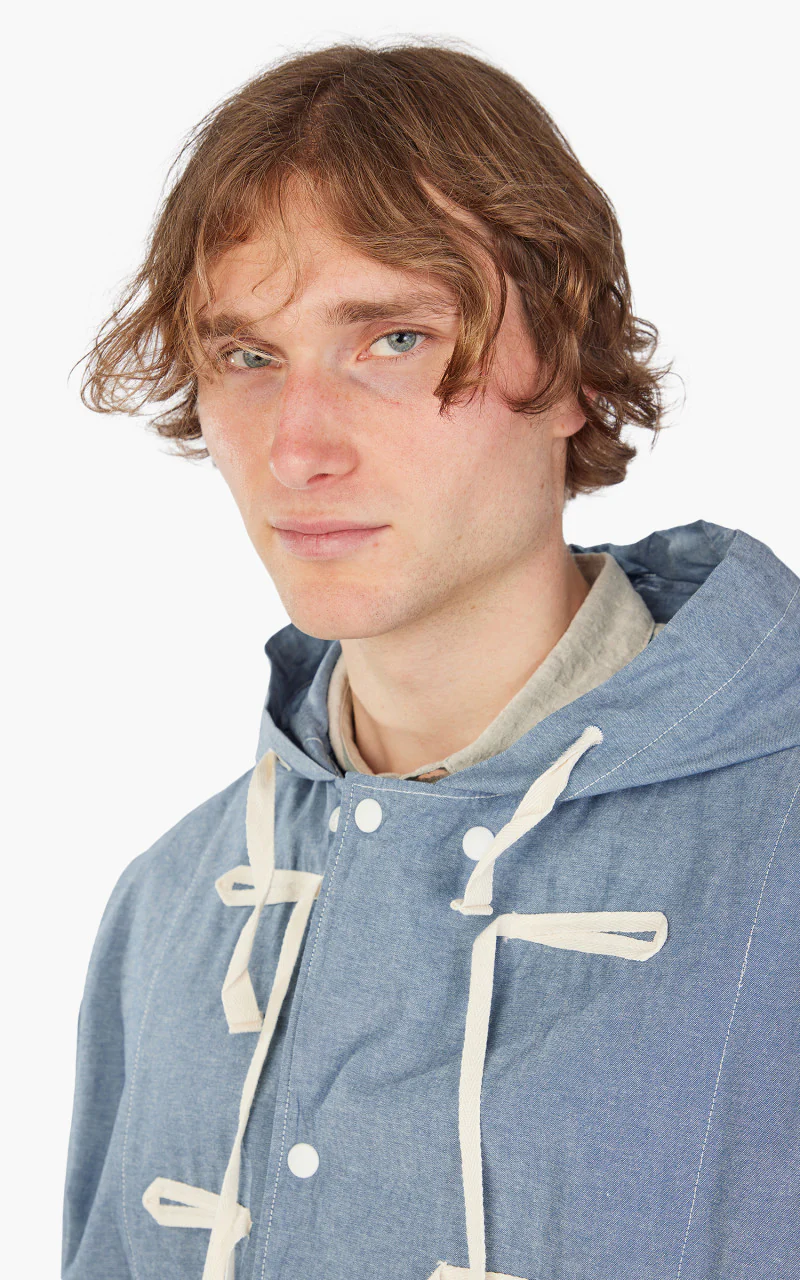 Engineered Garments LT Parka Cotton Chambray Light Blue - Image 4