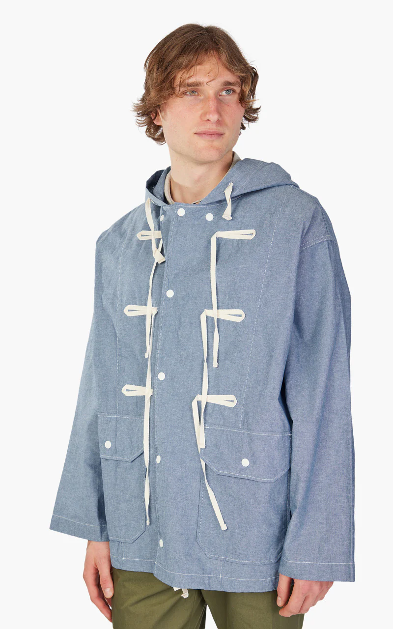 Engineered Garments LT Parka Cotton Chambray Light Blue - Image 5