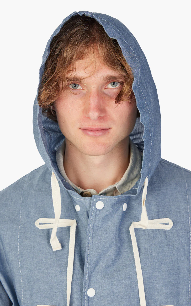 Engineered Garments LT Parka Cotton Chambray Light Blue - Image 6