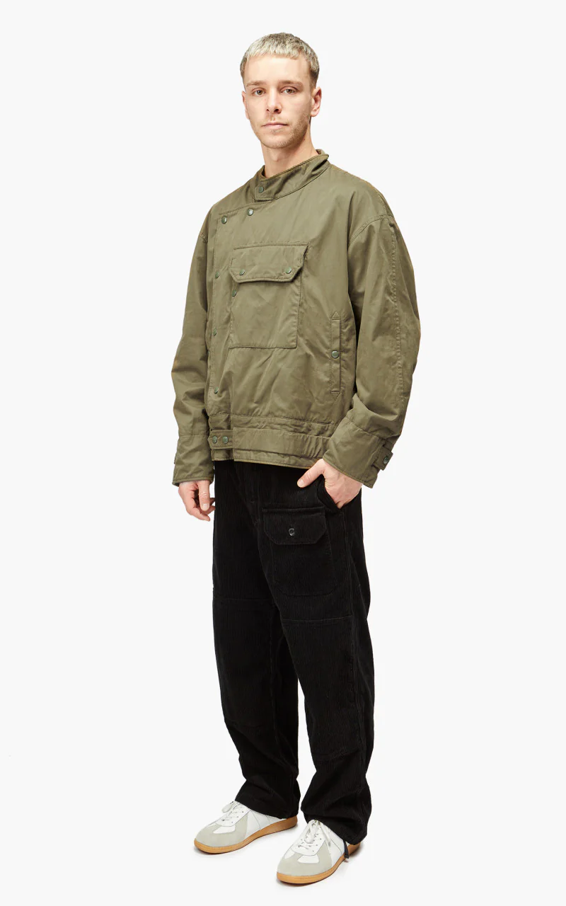 Engineered Garments Moto Jacket PC Coated Cloth Olive - Image 4