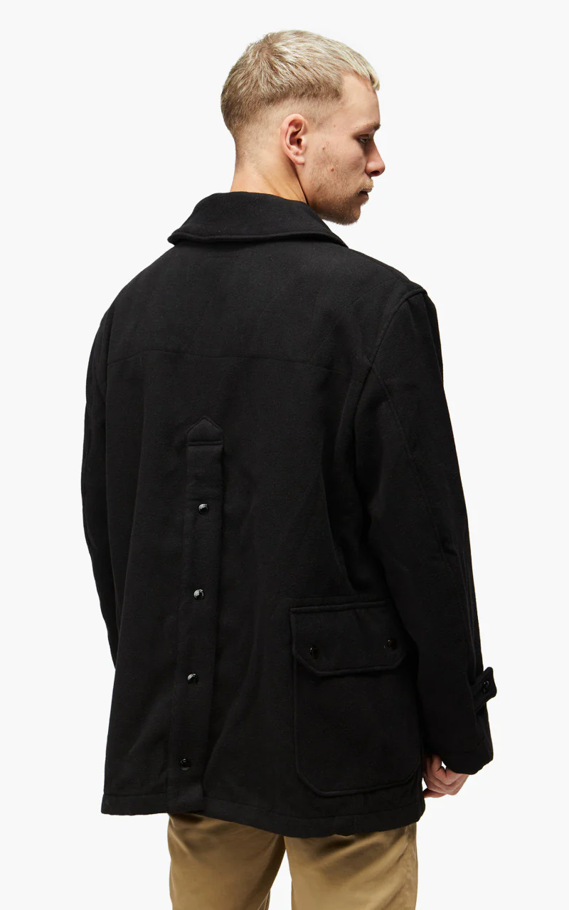 Engineered Garments Short Duffle Jacket Polyester Fake Melton Black - Image 6