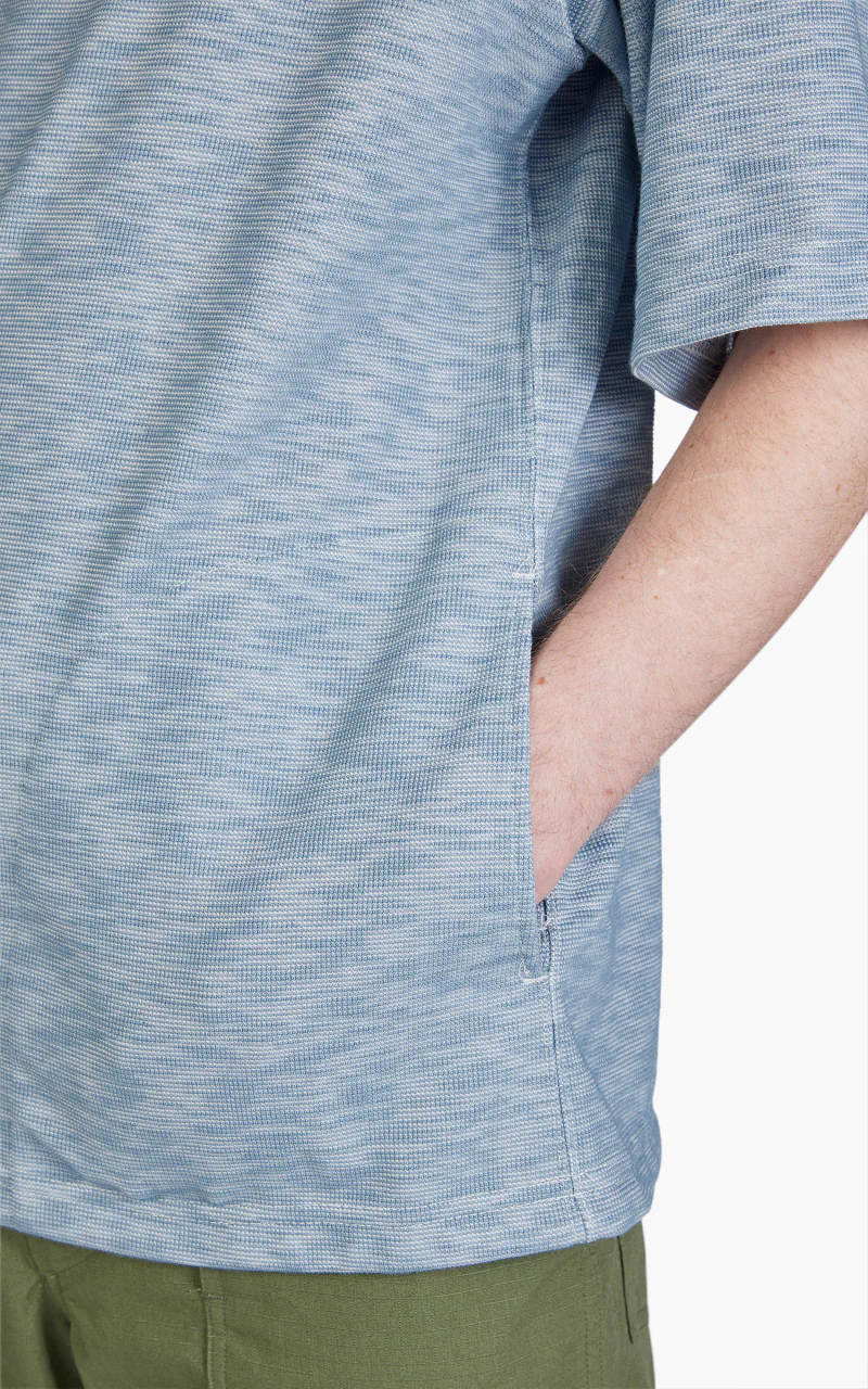 Engineered Garments Short Sleeve Hoody PC Pique Light Blue - Image 4