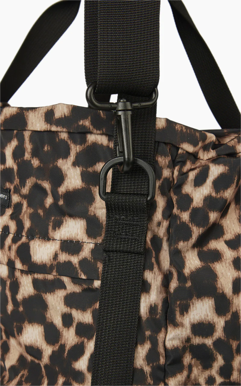Engineered Garments UL 3 Way Bag Polyester Black/Brown Leopard Print - Image 2