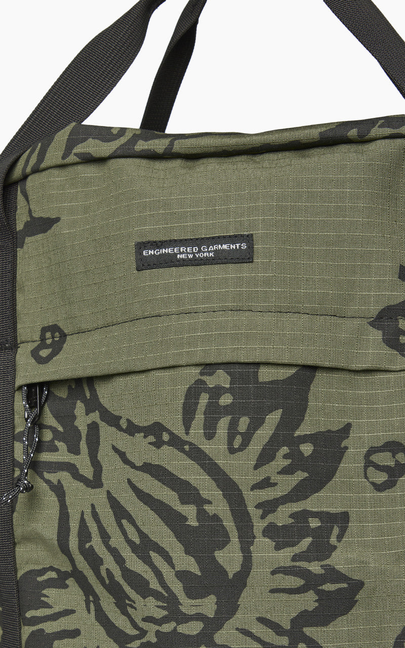 Engineered Garments UL 3 Way Bag Ripstop Olive Floral Print - Image 4