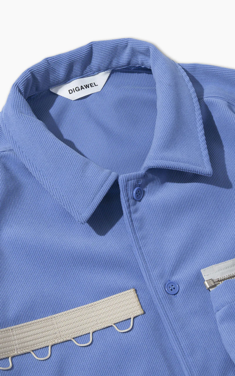 F/CE. x Digawel 7 Pockets Corduroy S/S Shirt Blue - Image 2