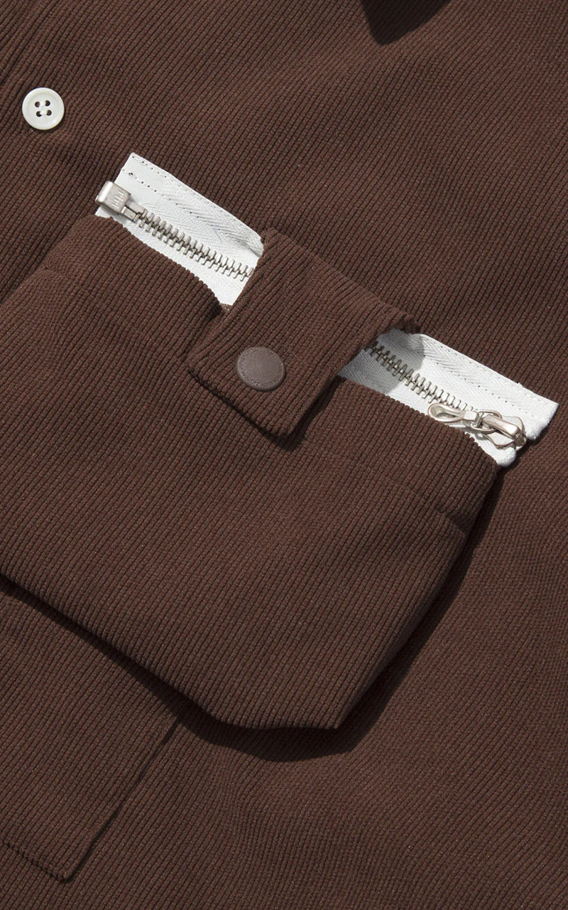F/CE. x Digawel 7 Pockets Corduroy S/S Shirt Brown - Image 4