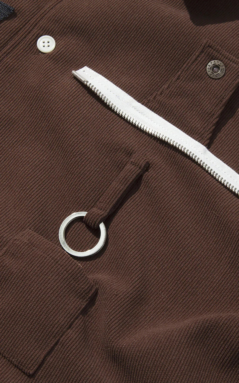 F/CE. x Digawel 7 Pockets Corduroy S/S Shirt Brown - Image 7