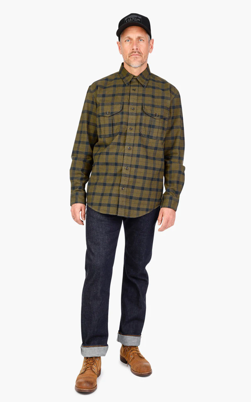 Filson Alaskan Guide Shirt Otter Green/Black Plaid - Image 2