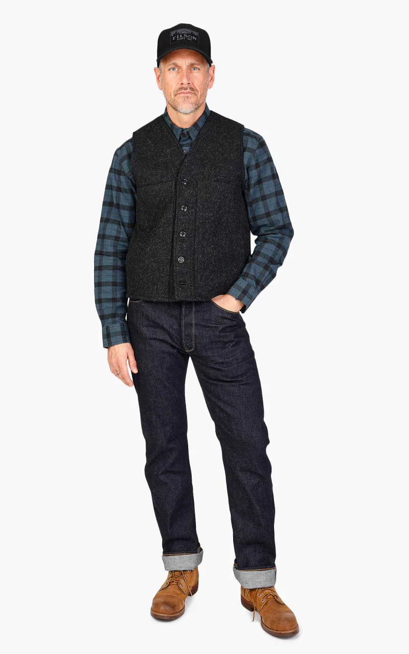 Filson Mackinaw Wool Vest Charcoal - Image 2