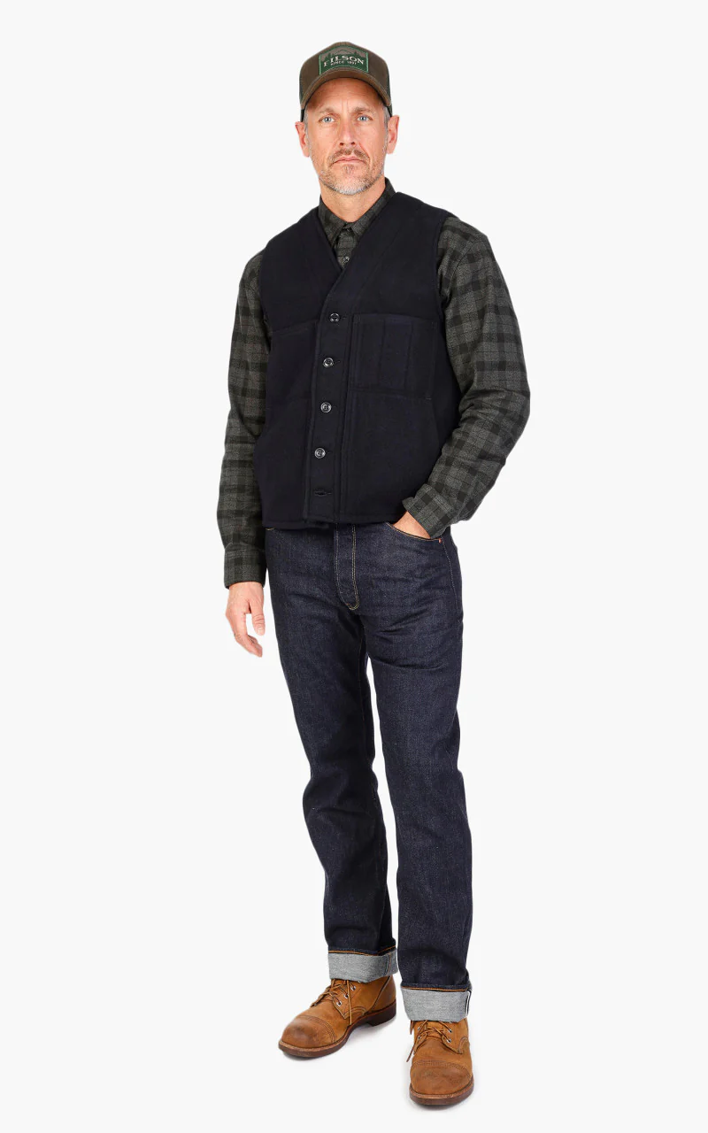 Filson Mackinaw Wool Vest Dark Navy - Image 2