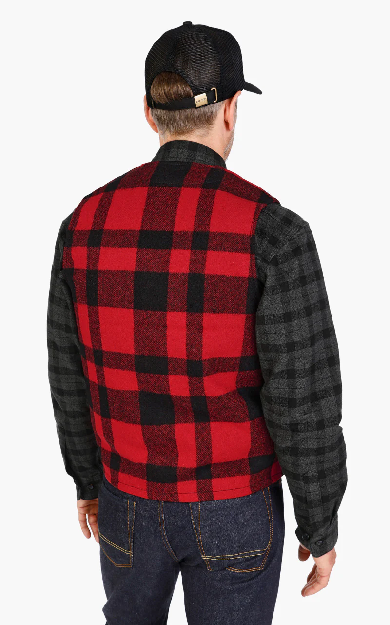 Filson Mackinaw Wool Vest Plaid Red/Black - Image 6