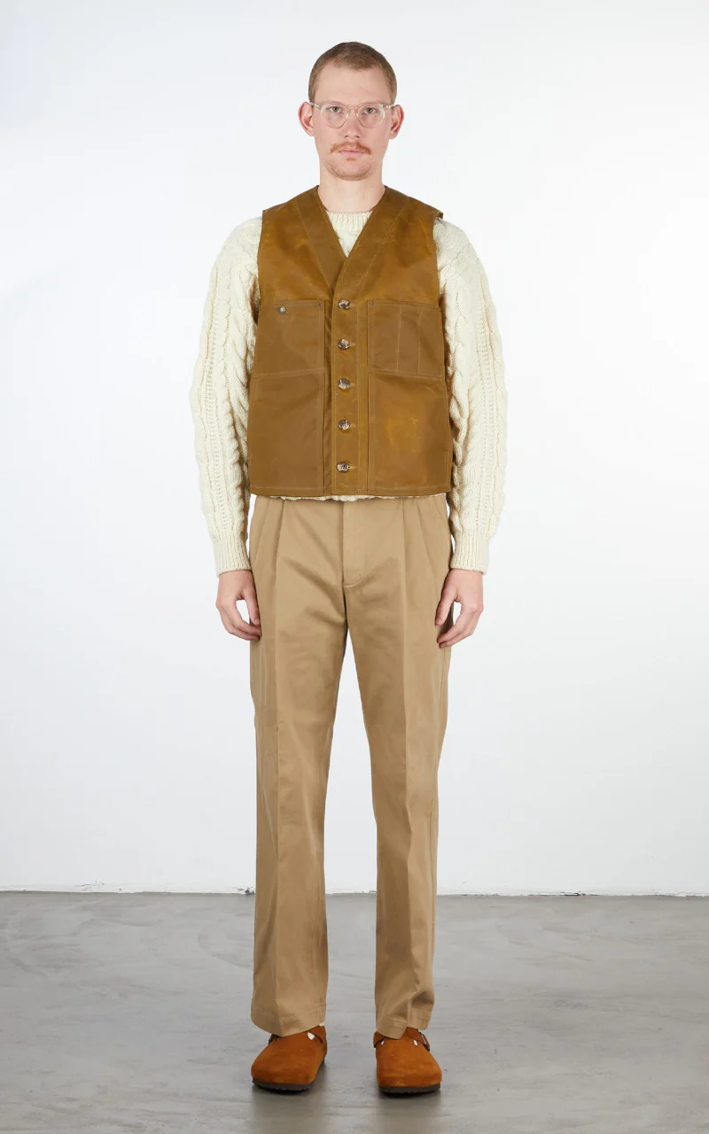 Filson Oil Tin Cloth Vest Dark Tan - Image 2