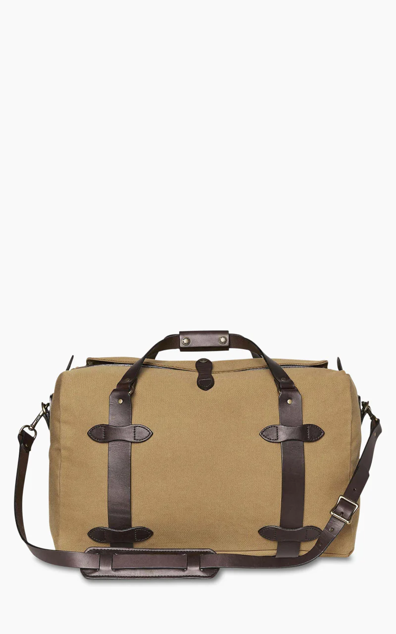 Filson Rugged Twill Medium Duffle Bag Dark Tan - Image 2