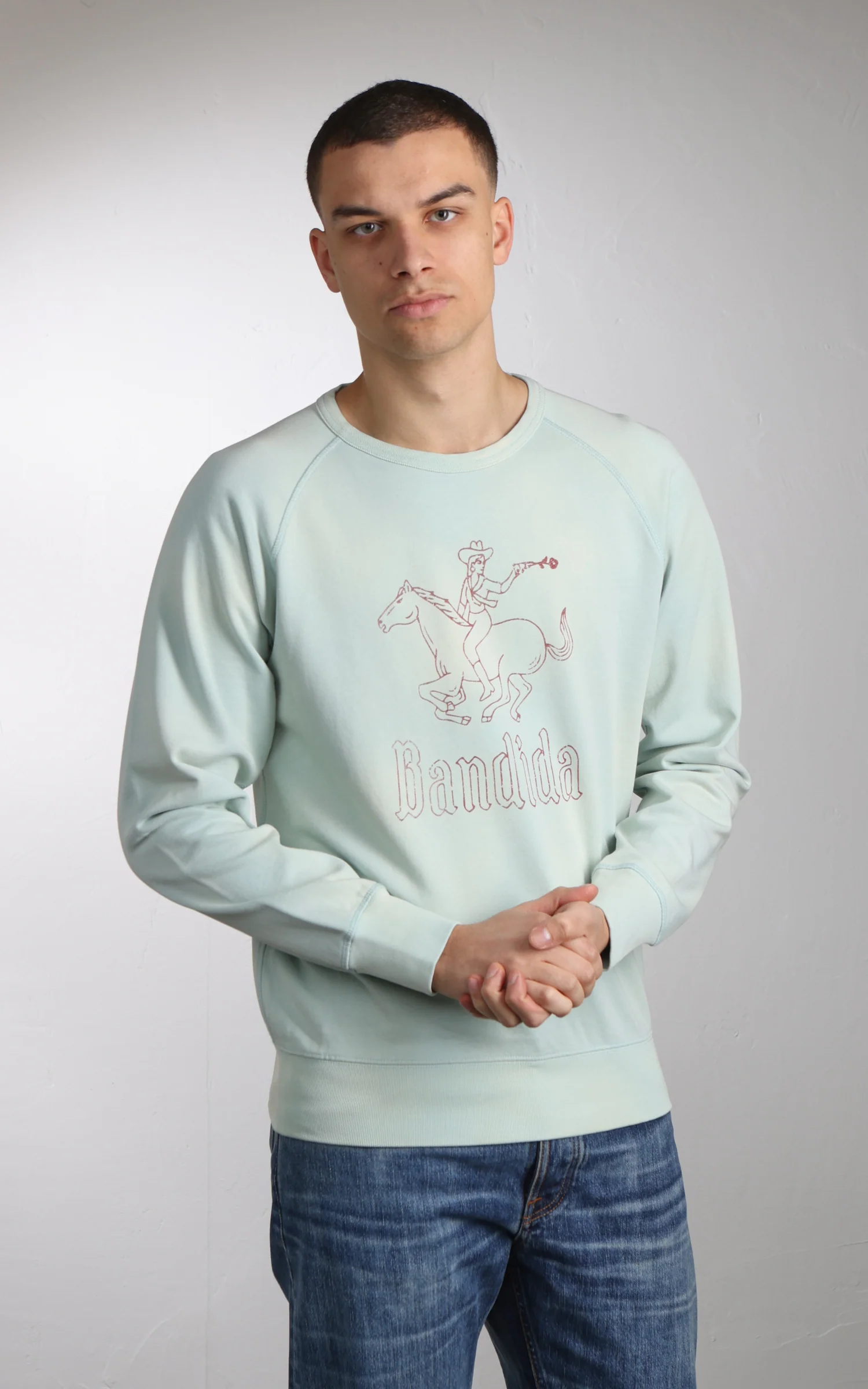 Flea-T Sweatshirt Bandida Pigment Dyed Sage - Image 5